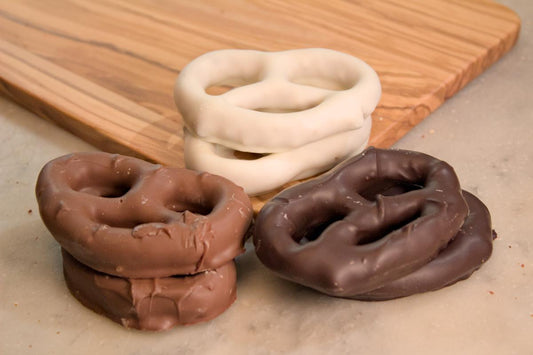 Chocolate Dipped Pretzels - Milk, Dark, and White Chocolate