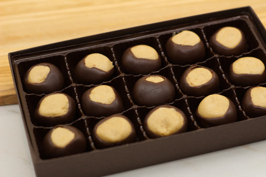 a box set containing 15 buckeye confections